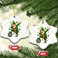 St Patricks Day Cheerful Gnome Dabbing Ceramic Ornament Darts Lover Gift