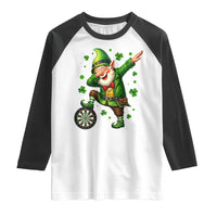 St Patricks Day Cheerful Gnome Dabbing Raglan Shirt Darts Lover Gift