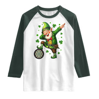 St Patricks Day Cheerful Gnome Dabbing Raglan Shirt Darts Lover Gift