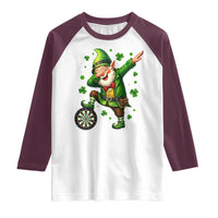 St Patricks Day Cheerful Gnome Dabbing Raglan Shirt Darts Lover Gift