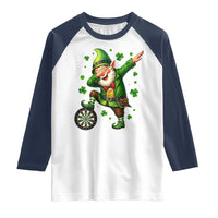 St Patricks Day Cheerful Gnome Dabbing Raglan Shirt Darts Lover Gift