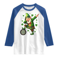 St Patricks Day Cheerful Gnome Dabbing Raglan Shirt Darts Lover Gift