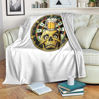 Funny St Patricks Day Skull Throw Blanket Darts Player Gift