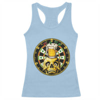 Funny St Patricks Day Skull Racerback Tank Top Darts Player Gift