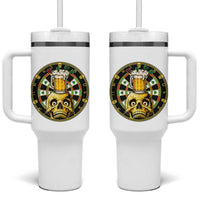 Funny St Patricks Day Skull Tumbler With Handle Darts Player Gift