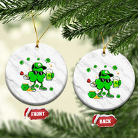 St Patricks Day Shamrock Darts And Beer Lover Gift Ceramic Ornament