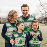 St Patricks Day Shamrock Darts And Beer Lover Gift V-Neck Knit Sweater Vest