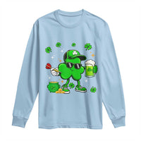 St Patricks Day Shamrock Darts And Beer Lover Gift Long Sleeve Shirt