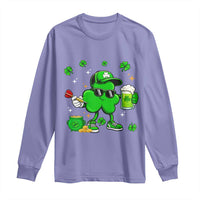 St Patricks Day Shamrock Darts And Beer Lover Gift Long Sleeve Shirt