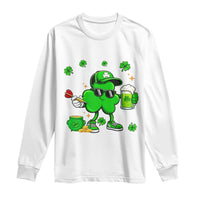 St Patricks Day Shamrock Darts And Beer Lover Gift Long Sleeve Shirt