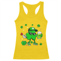 St Patricks Day Shamrock Darts And Beer Lover Gift Racerback Tank Top