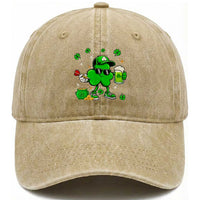 St Patricks Day Shamrock Darts And Beer Lover Gift Washed Cotton Baseball Cap