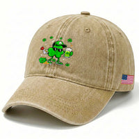 St Patricks Day Shamrock Darts And Beer Lover Gift Washed Cotton Baseball Cap