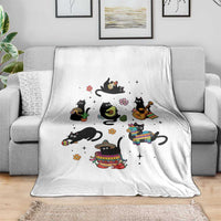 Funny Black Cat Lover Cinco De Mayo Throw Blanket Mexican Fiesta Gift