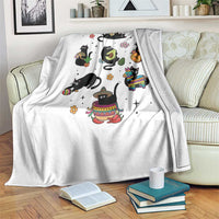 Funny Black Cat Lover Cinco De Mayo Throw Blanket Mexican Fiesta Gift