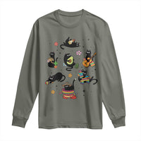 Funny Black Cat Lover Cinco De Mayo Long Sleeve Shirt Mexican Fiesta Gift