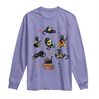 Funny Black Cat Lover Cinco De Mayo Long Sleeve Shirt Mexican Fiesta Gift