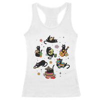 Funny Black Cat Lover Cinco De Mayo Racerback Tank Top Mexican Fiesta Gift