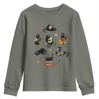 Funny Black Cat Lover Cinco De Mayo Youth Sweatshirt Mexican Fiesta Gift
