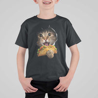 Funny Cat Eating Taco T Shirt For Kid Mexican Food Lover Gift