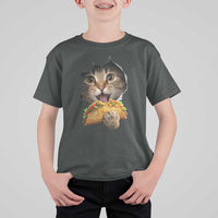 Funny Cat Eating Taco T Shirt For Kid Mexican Food Lover Gift