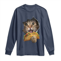 Funny Cat Eating Taco Long Sleeve Shirt Mexican Food Lover Gift