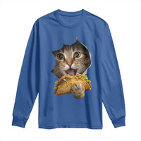 Funny Cat Eating Taco Long Sleeve Shirt Mexican Food Lover Gift