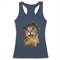 Funny Cat Eating Taco Racerback Tank Top Mexican Food Lover Gift