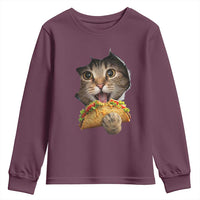 Funny Cat Eating Taco Youth Sweatshirt Mexican Food Lover Gift