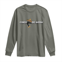 Funny Cinco De Meow Long Sleeve Shirt Cute Black Cat Eating Taco