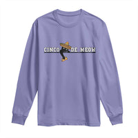 Funny Cinco De Meow Long Sleeve Shirt Cute Black Cat Eating Taco