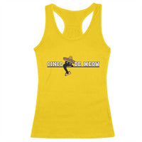 Funny Cinco De Meow Racerback Tank Top Cute Black Cat Eating Taco