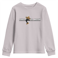 Funny Cinco De Meow Youth Sweatshirt Cute Black Cat Eating Taco