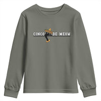 Funny Cinco De Meow Youth Sweatshirt Cute Black Cat Eating Taco