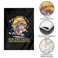 Funny Cinco De Mayo Cat Garden Flag Just Here For The Tacos And Margaritas