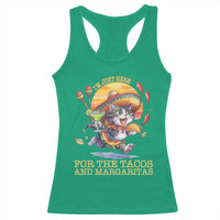 Funny Cinco De Mayo Cat Racerback Tank Top Just Here For The Tacos And Margaritas