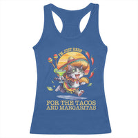 Funny Cinco De Mayo Cat Racerback Tank Top Just Here For The Tacos And Margaritas