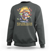 Funny Cinco De Mayo Cat Sweatshirt Just Here For The Tacos And Margaritas
