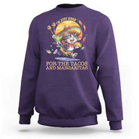 Funny Cinco De Mayo Cat Sweatshirt Just Here For The Tacos And Margaritas