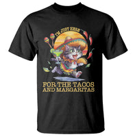 Funny Cinco De Mayo Cat T Shirt Just Here For The Tacos And Margaritas