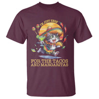 Funny Cinco De Mayo Cat T Shirt Just Here For The Tacos And Margaritas