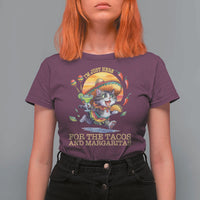 Funny Cinco De Mayo Cat T Shirt For Women Just Here For The Tacos And Margaritas