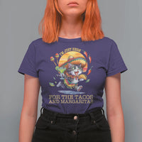 Funny Cinco De Mayo Cat T Shirt For Women Just Here For The Tacos And Margaritas
