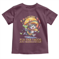 Funny Cinco De Mayo Cat Toddler T Shirt Just Here For The Tacos And Margaritas