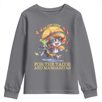 Funny Cinco De Mayo Cat Youth Sweatshirt Just Here For The Tacos And Margaritas