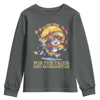 Funny Cinco De Mayo Cat Youth Sweatshirt Just Here For The Tacos And Margaritas