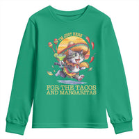 Funny Cinco De Mayo Cat Youth Sweatshirt Just Here For The Tacos And Margaritas