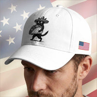 Funny Cinco De Mayo Black Cat With Taco Baseball Cap Mexican Food Gift