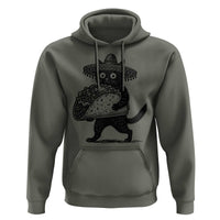 Funny Cinco De Mayo Black Cat With Taco Hoodie Mexican Food Gift