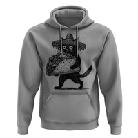 Funny Cinco De Mayo Black Cat With Taco Hoodie Mexican Food Gift